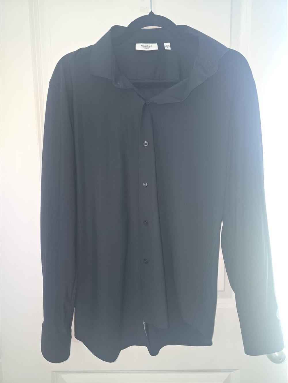 Murano Collezione Slim Fit Canclini Techno Shirt Black Men's Size L